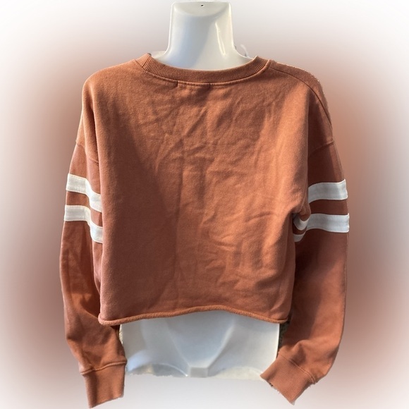 Forever 21 Long Sleeved Cropped Orange Pullover Sweater (Small) - Picture 2 of 10